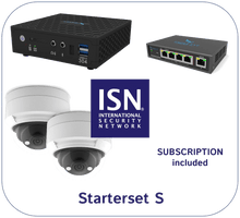 Lade das Bild in den Galerie-Viewer, Videoüberwachungs Starterset S mit Abonnement für 1 Jahr mit einer Bridge, einem Switch und 2 Überwachungskamera